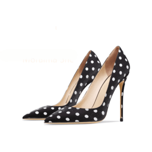 Sexy Black High Heels Dot Pumps 8CM 10CM 12CM Women's Shoes Luxury Pointed Toe Shallow Stiletto Wedding Party Shoes Ladies Single Shoes