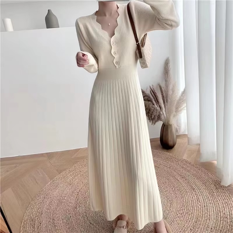 Vintage Braid Beach Bodycon Knitted Slim Comfortable Dress - Image 8