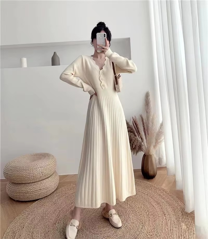 Vintage Braid Beach Bodycon Knitted Slim Comfortable Dress - Image 9