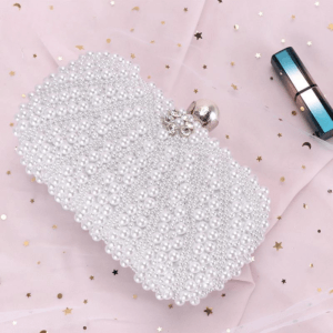 Women Acrylic Pearl Luxury Wedding Party Handbag Bolsa Feminina with Chain Crystal Clutch Purse