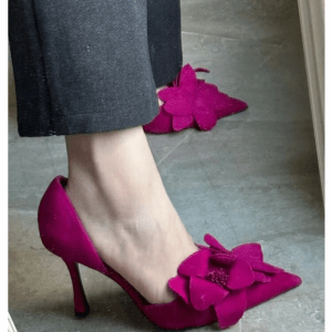 Women's Flower High Heels Single Shoes Sexy Red Black Pumps Summer 2023 Designer New Party Shoes Dress Wedding Stiletto Zapatos