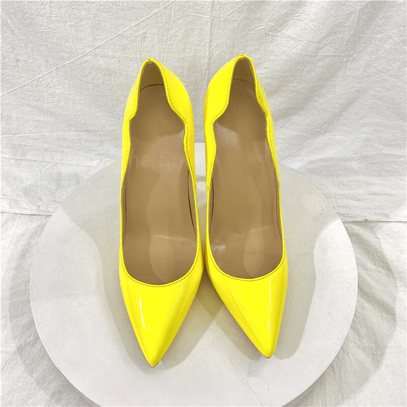 Leest yellow neon pumps with an open heel | eBay