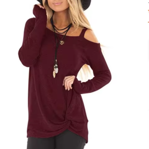 Casual Off-The-Shoulder Kink Leisure Loose T-Shirts