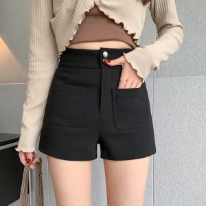 Casual Spandex Zipper Fly Cute Shorts Outerwear