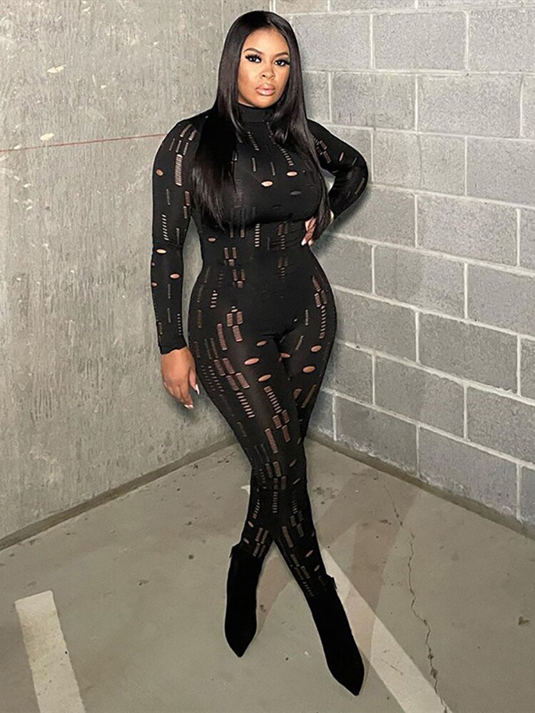 Spring long sleeve sexy bodycon jumpsuit