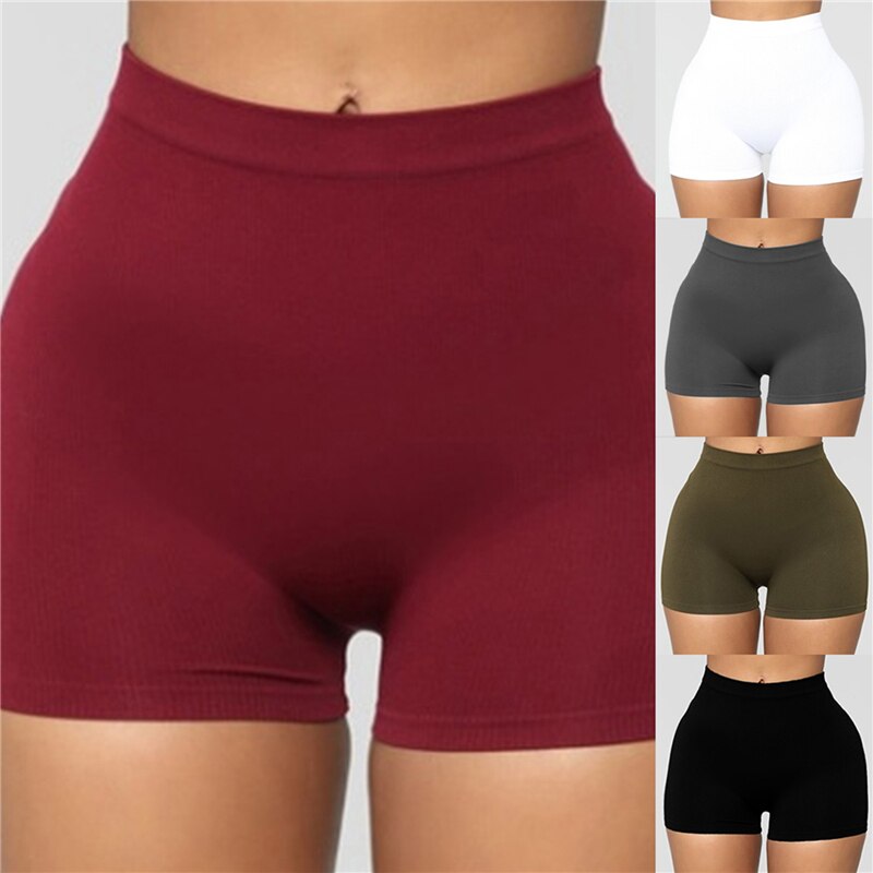 Newly Women Shorts Fashion Solid Color Slim Skinny Shorts Casual High Waist Shorts For Female Plus Size