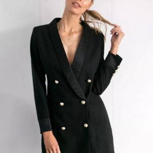 Blazer Jacket Double Breasted V-Neck Blazer Dress For Women