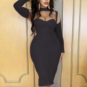 Bodycon Dresses Strapless Backless Sexy Long Sleeves Pencil Dress