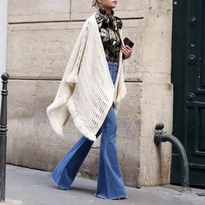 Casual Raised Bell Bottoms Zipper Fly Button Pants - Image 2