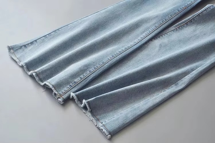 Casual Raised Bell Bottoms Zipper Fly Button Pants - Image 9