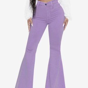 Casual Raw Edge High Rise Bell Bottoms Flare Jeans
