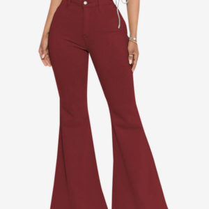 Flare Jeans For Woman Raw Edge High Rise Bell Bottoms