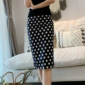 Luxury Printed Pencil Long Skirt Office Skirts High Waist Slim Bodycon Midi Casual