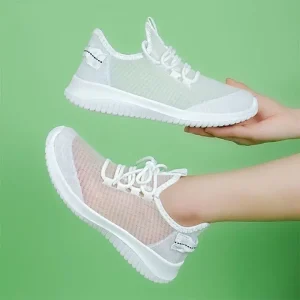Mesh Breathe Casual Fashion Lace Up Light Sneakers Platform Sport Running Vulcanized Shoes