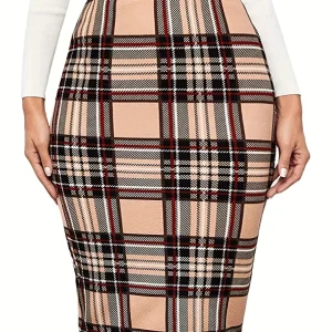 Printed Slim Pencil Pants Chic High Waist Slim Pencil Skirts Fashion Elegant Back Zip Up Midi Skirts
