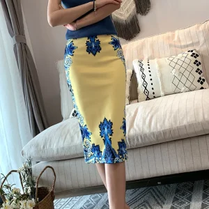 Solid Pencil Long Skirt Office Skirts High Waist Slim Skirt