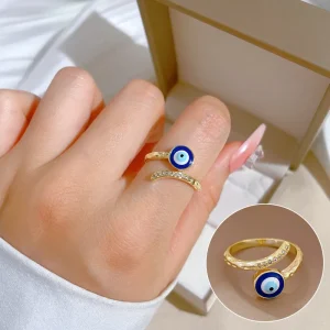 Evil Eye Zircon Adjustable Party Minimalist Rings