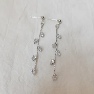 Long Silver Plated Crystal Exquisite Luxury Earrings