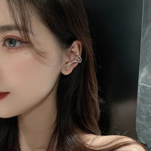 1PC Zircon Snake Clip Earrings