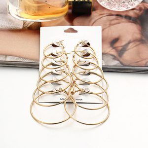 6 Pair Set of Simple Gold Hoops in Graduating Sizes