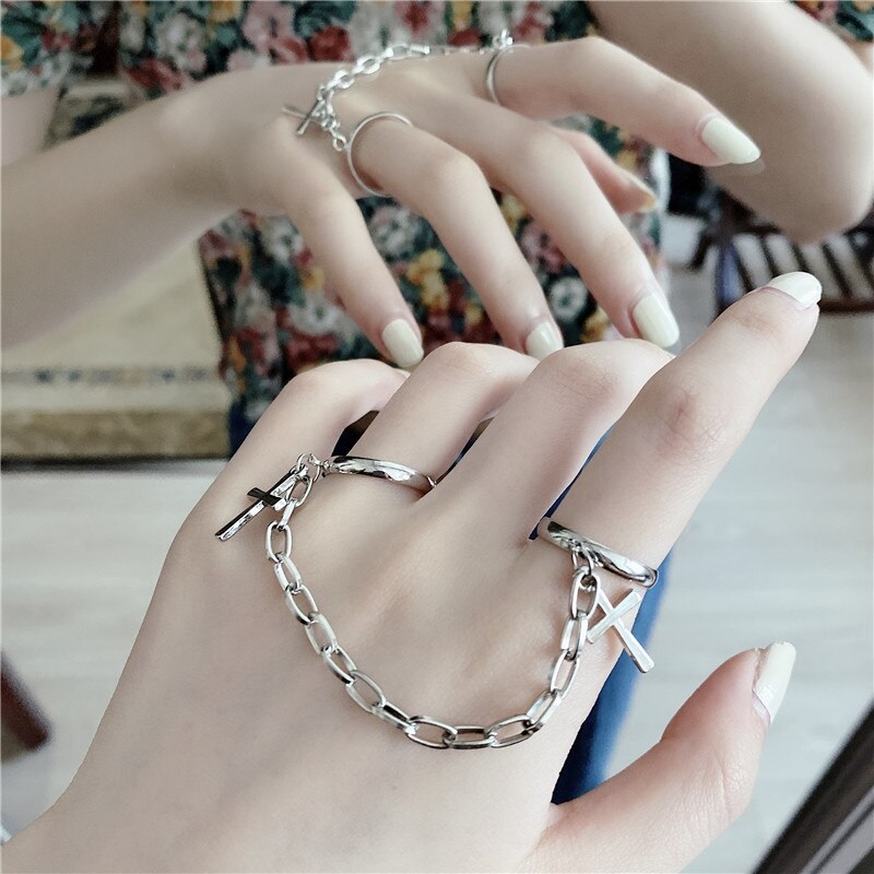 Adjustable Cross Chain Ring Set - Image 3