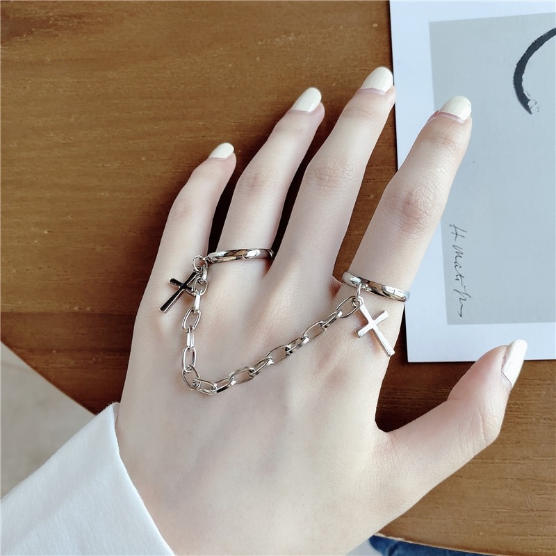 Adjustable Cross Chain Ring Set - Image 4