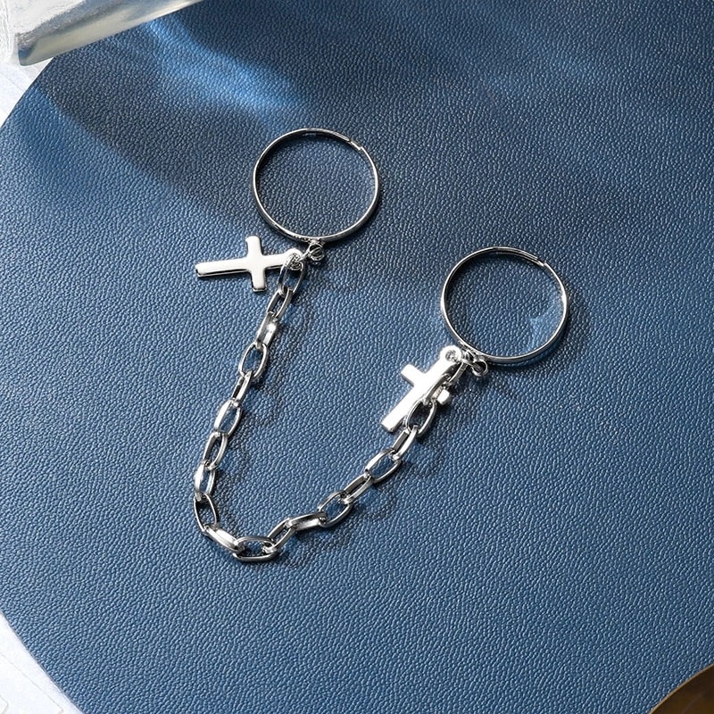 Adjustable Cross Chain Ring Set - Image 5