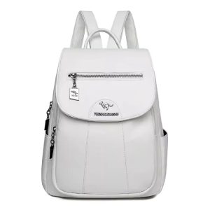 Soft Leather Vintage Female Casual Backpack