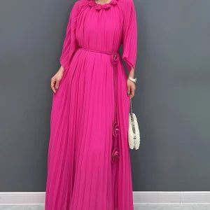 Casual Bract Neck Flower Bract Sleeve Lace Fold Dresses