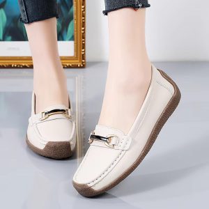 Casual Genuine Leather Flats Luxury Loafers Slip-on Boat Shoes