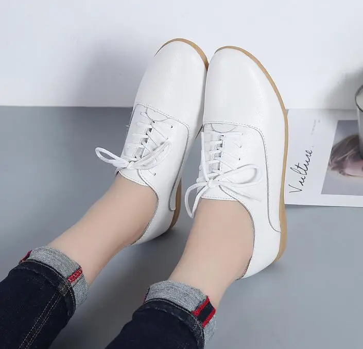 Casual Genuine Leather Loafers Soft Round Toe Flats Shoes - Image 2