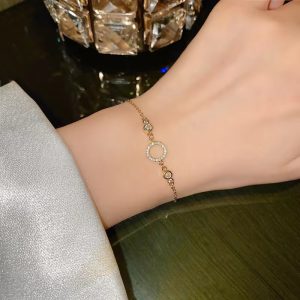 Casual Geometric Circle Charm Titanium Steel Chain Bracelet