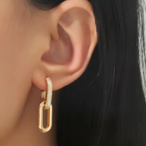 Casual Geometric Zinc Alloy Double Loop Design Punk Hip Hop Jewelry