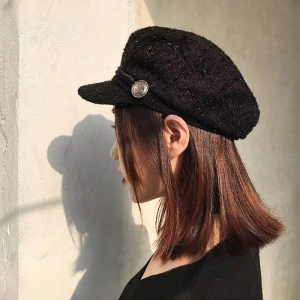 Casual Solid Polyester Thread Tweed Baseball Vintage Cap