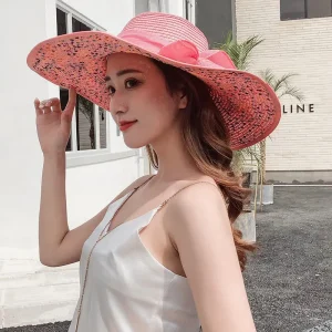 Casual Solid vacation outdoor sun protection straw hat