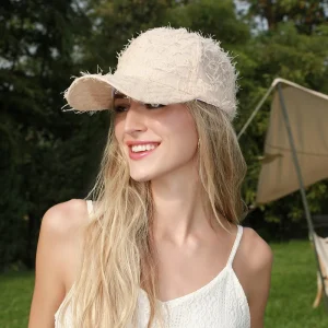 Casual mesh baseball outdoor Simple trend style long hair sunshade cap