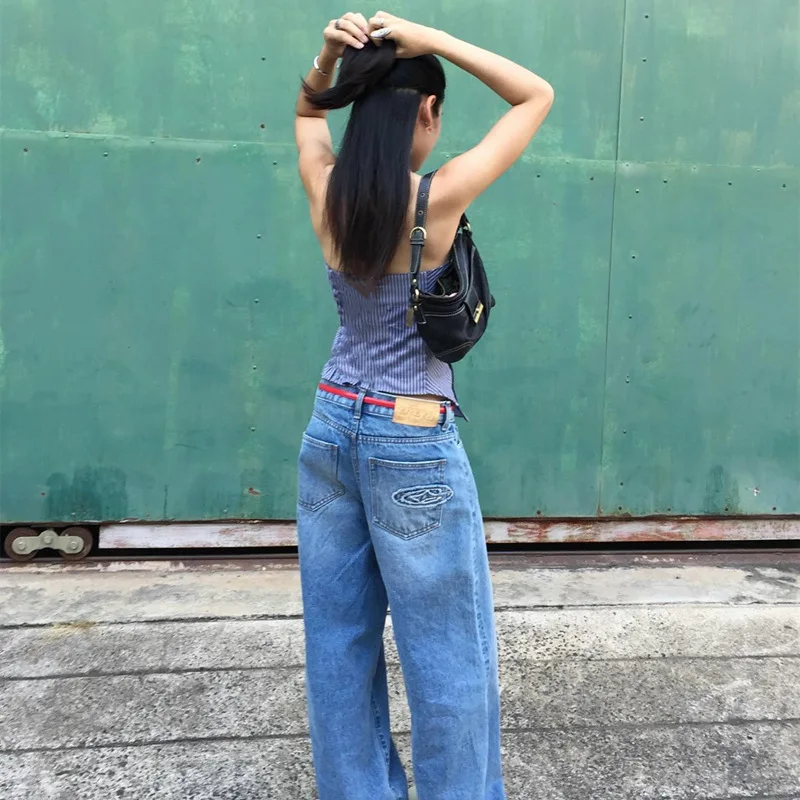 Chic Backless Button Asymmetrical Striped Halter Crop Tops - Image 15