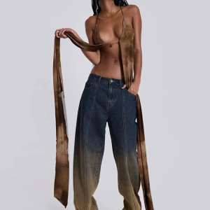 Chic Cross-Spaghetti-Straps Bandage Ruffles Backless Party Skinny Clubwear