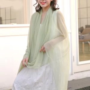 Chiffon Muffler Shawl Wrap Soft Bandanna Foulard beach Outdoor Sunscreen Scarf