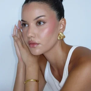 Classic Stainless Steel Metal Triangle Geometric Waterproof Daily Stud Earrings