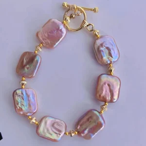Colorful Baroque OT Buckle Design Exquisite and Unique Sugar Pearl Bracelet