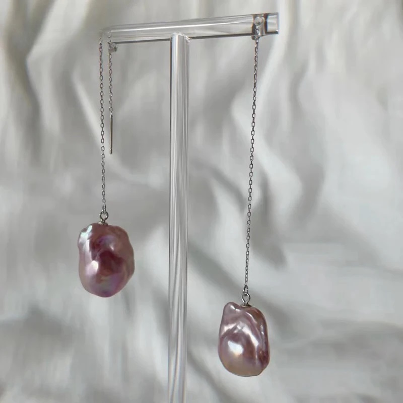 Colorful Baroque Pearl Universal Needle Ear Line Eardrop