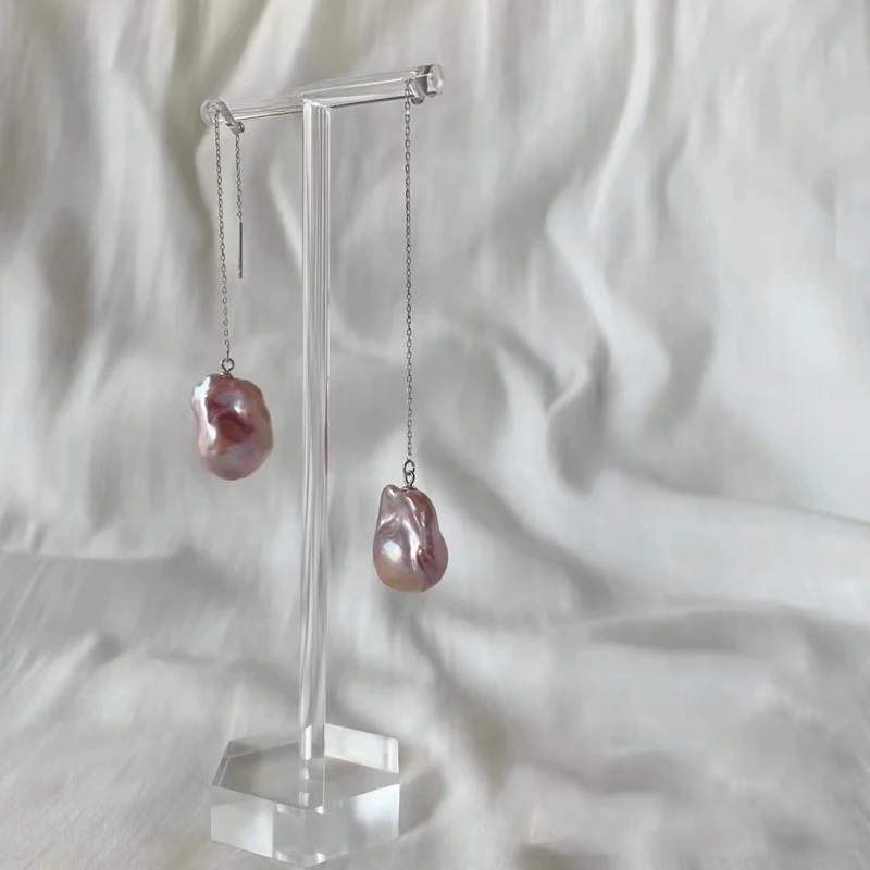 Colorful Baroque Pearl Universal Needle Ear Line Eardrop - Image 3