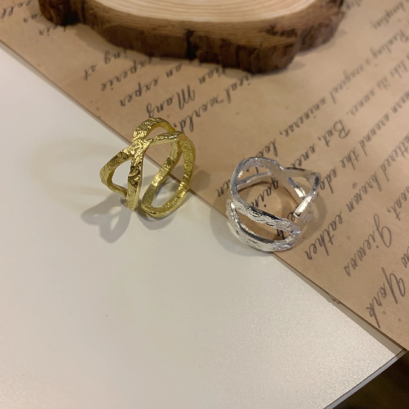 Cross Hollow Texture Ring Fashion Unique Design Handmade - Image 2