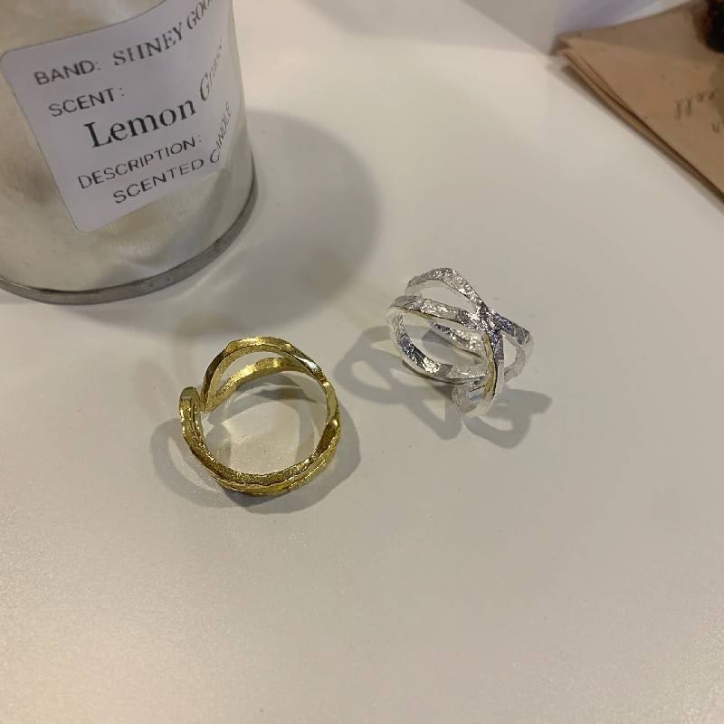 Cross Hollow Texture Ring Fashion Unique Design Handmade - Image 3