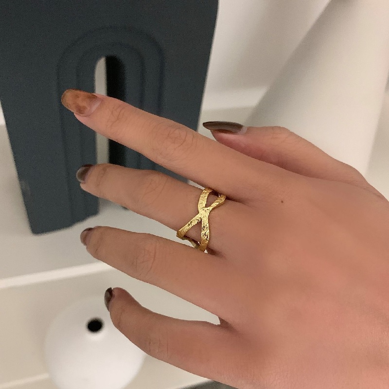 Cross Hollow Texture Ring Fashion Unique Design Handmade - Image 4