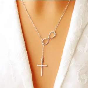 Cross Infinity Pendant Chain Party Necklace