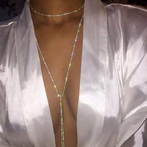 Crystal Bib Pendant and Choker Statement Necklace