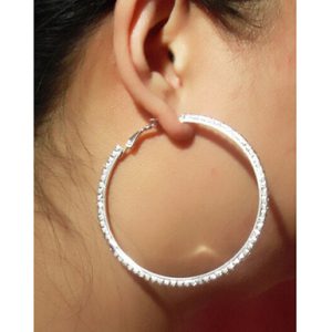 Crystal Rhinestone Dangle Hoop Earring