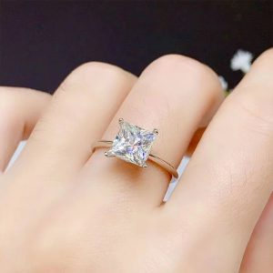 Cubic Zircon Rhinestone Wedding Band CZ Rings